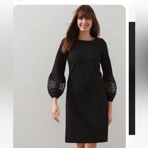 CHICOS CHIC SLEEVE SHORT PONTE DRESS 00 NWT